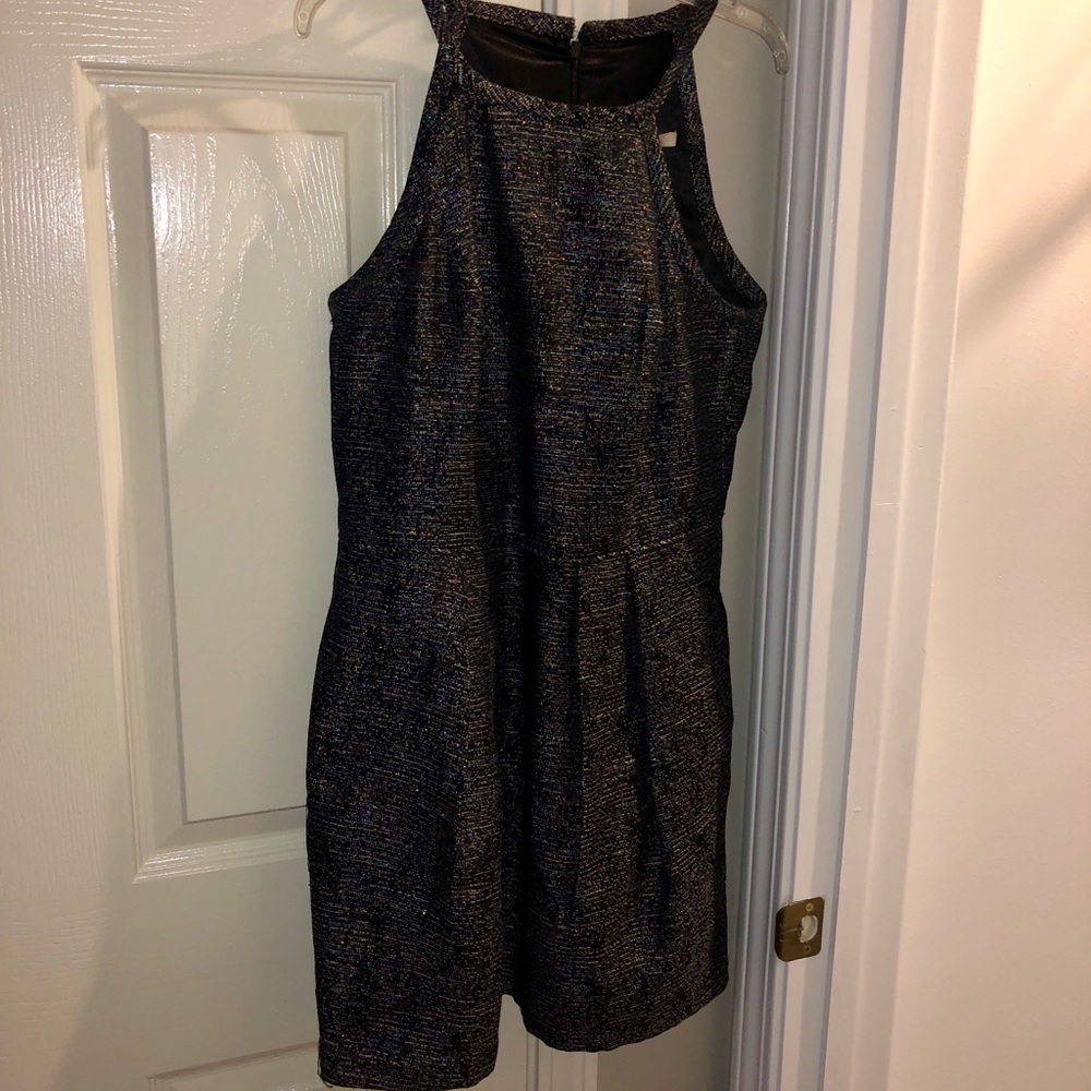 Black shiny short dress by Rachel Roy
